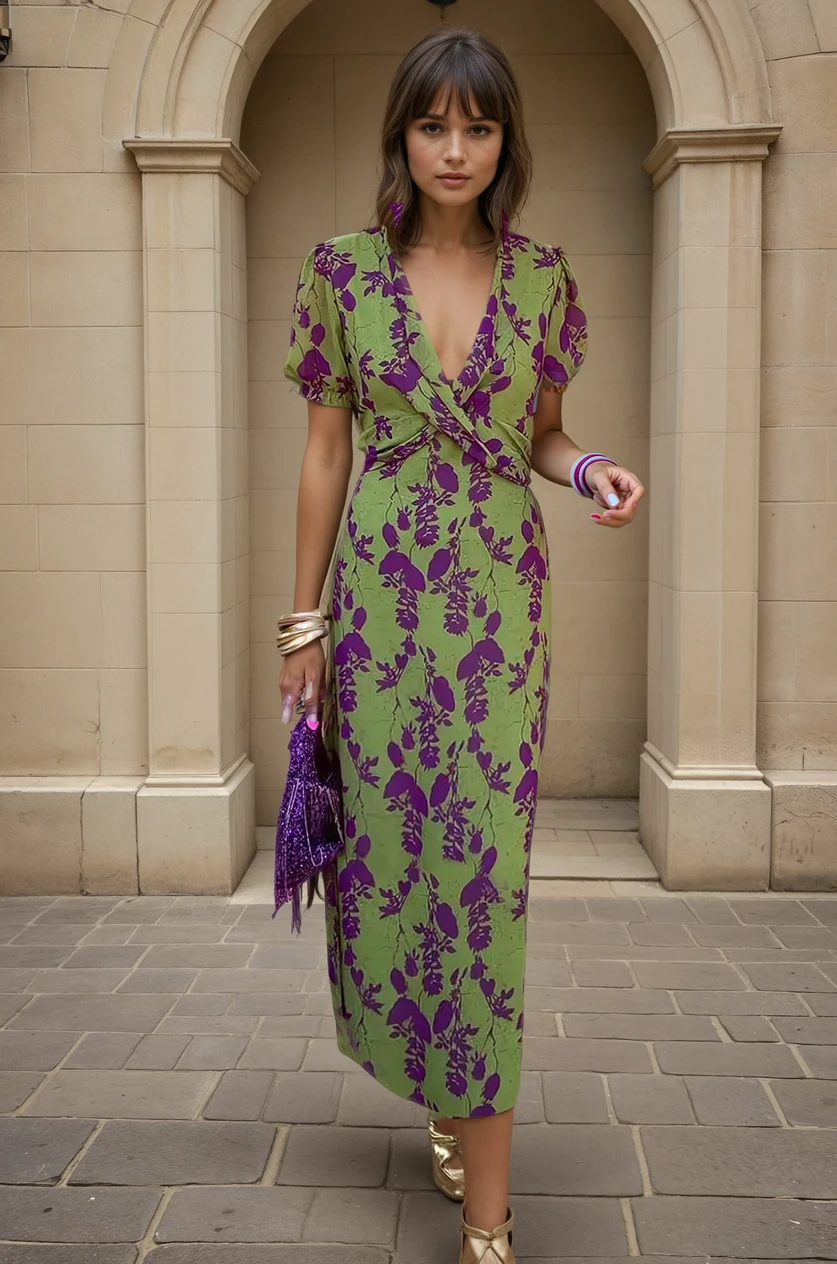 CARINA | Women's Long Dress with Floral Print