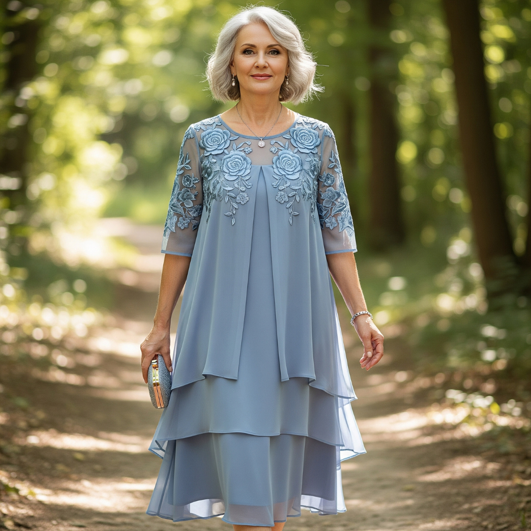 Bernice™ | Embroidered Three-Layer Dress