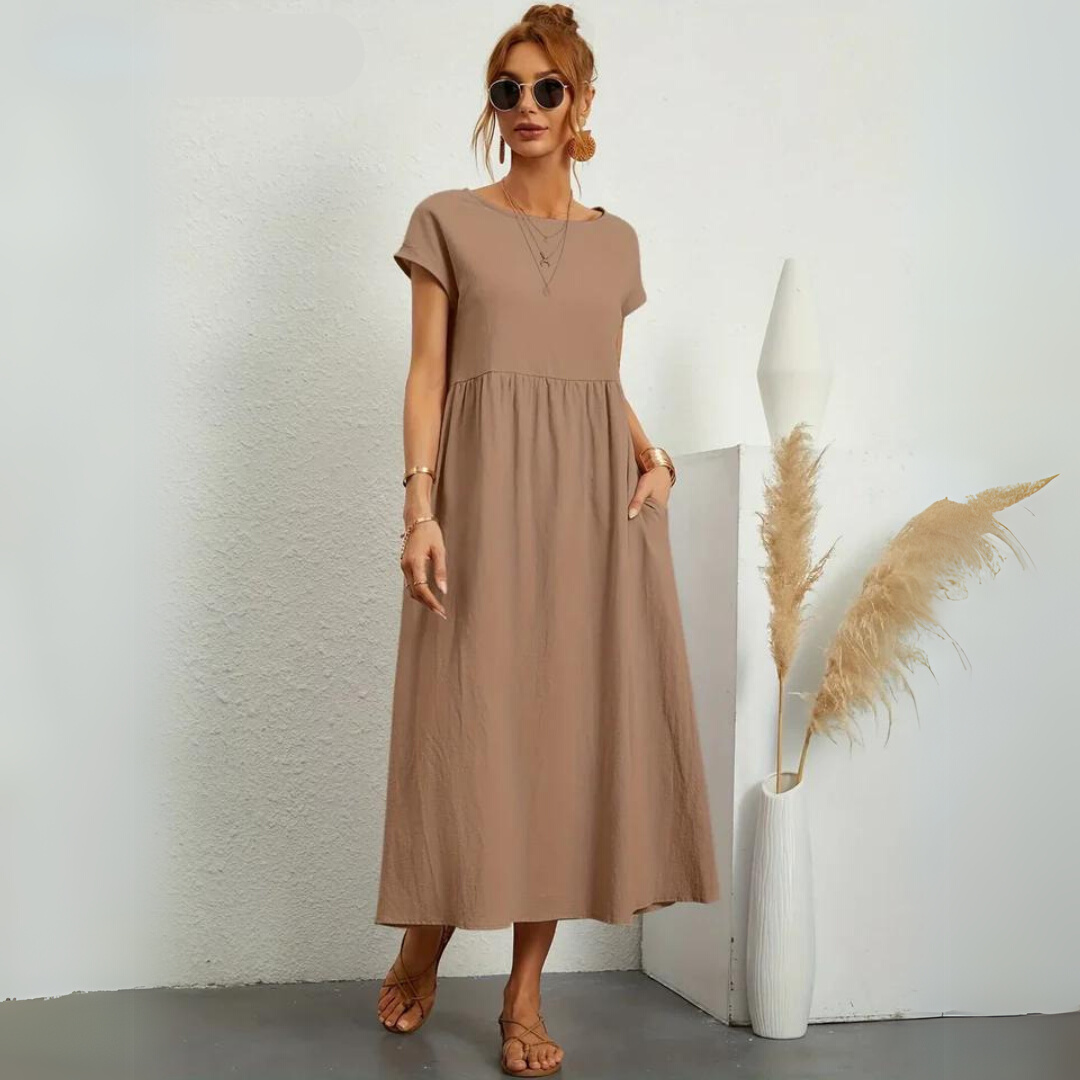 Isla | 100% Pure Cotton Casual Midi Dress