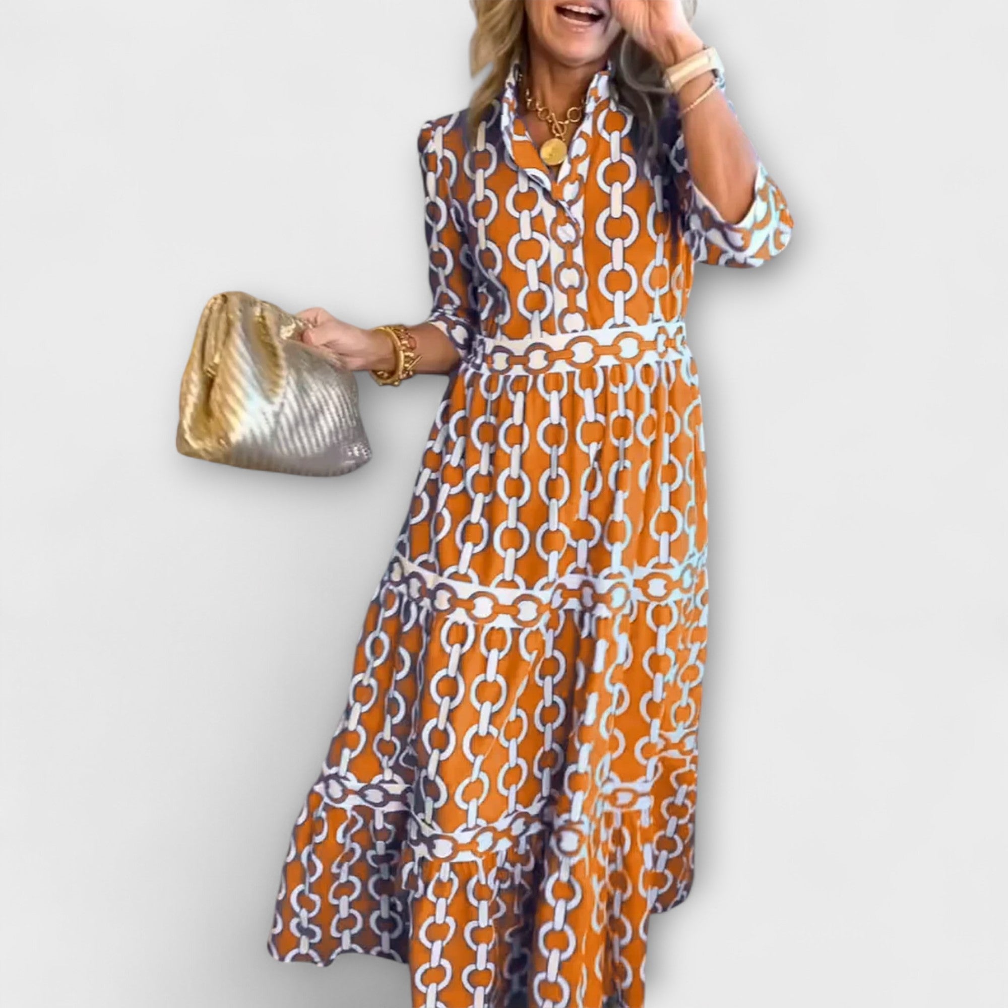 Donna | Midi Dress with Chain Pattern