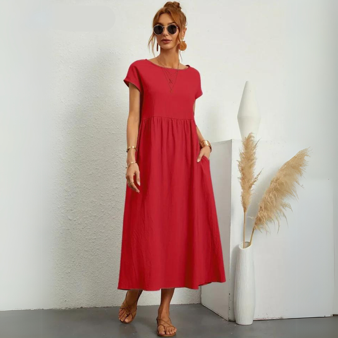 Isla | 100% Pure Cotton Casual Midi Dress