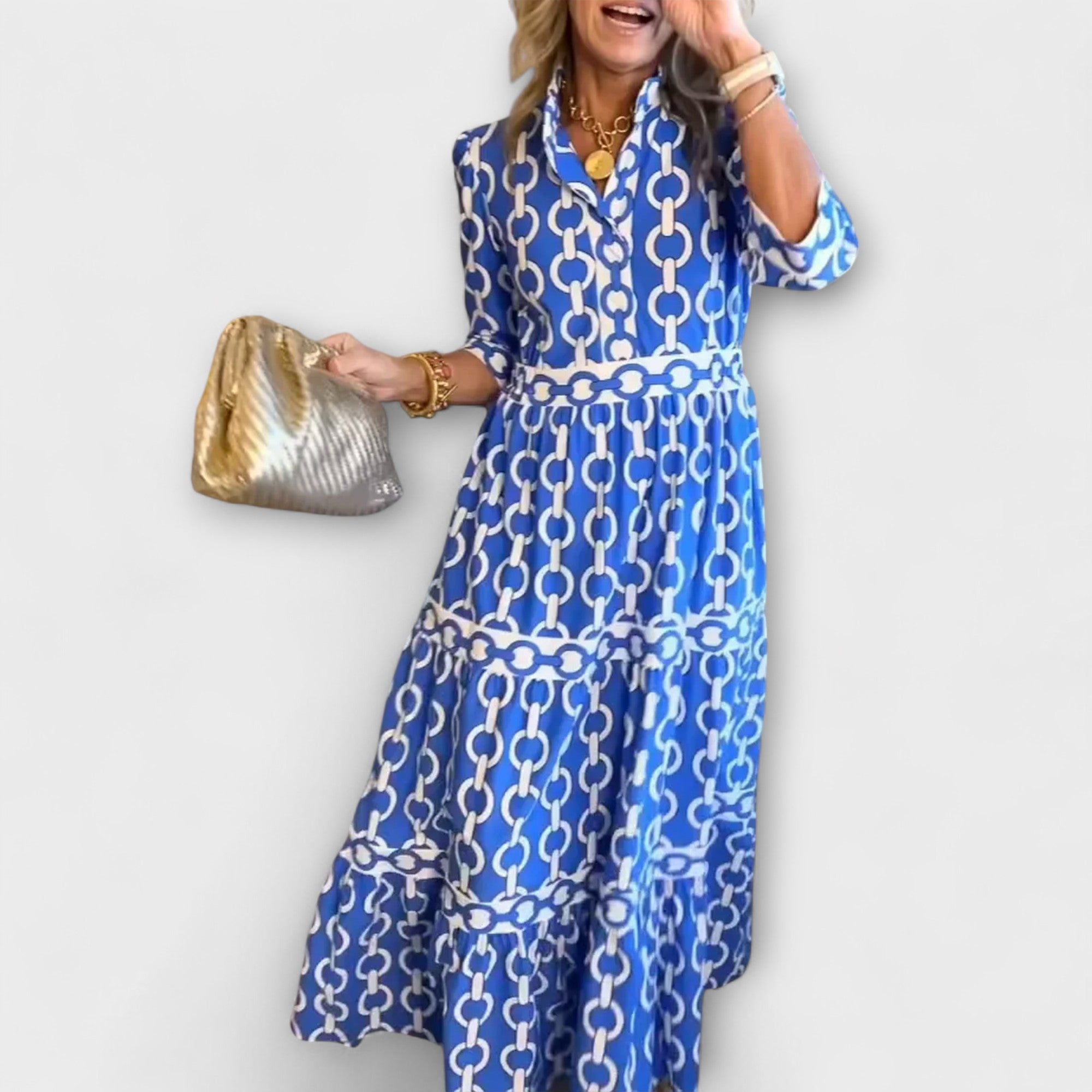 Donna | Midi Dress with Chain Pattern