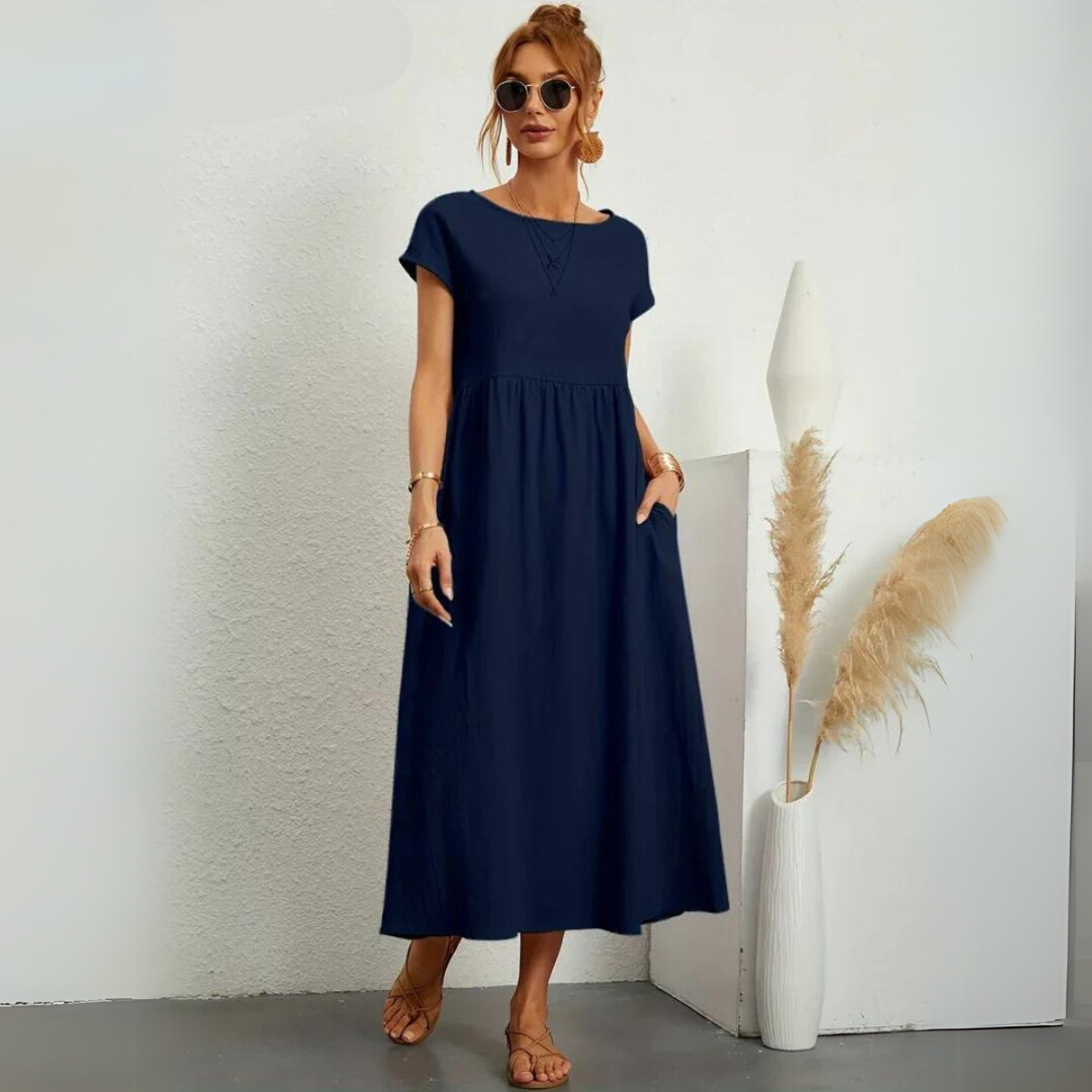 Isla | 100% Pure Cotton Casual Midi Dress
