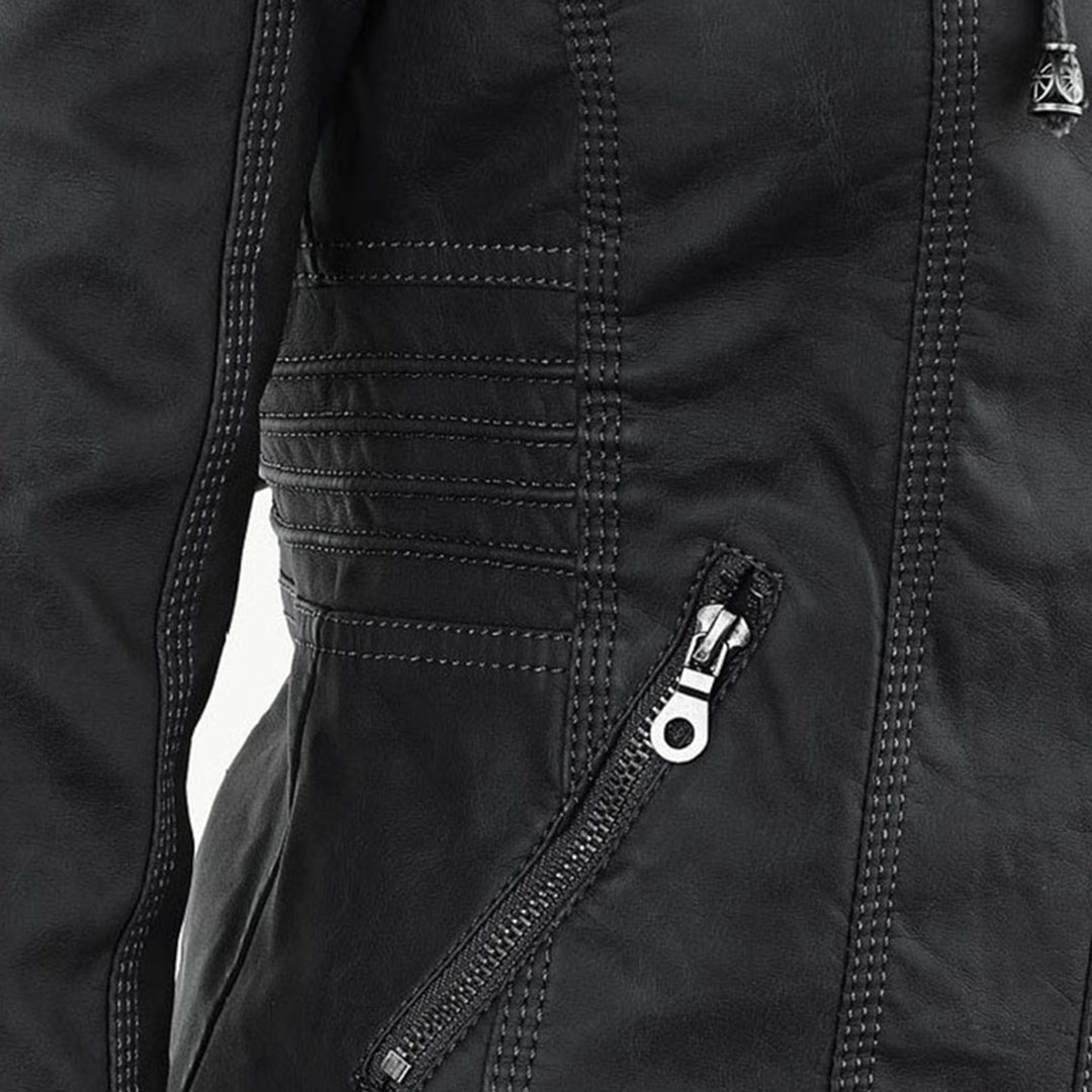 Olivia | Waterproof Women's Leather Jacket with Hood