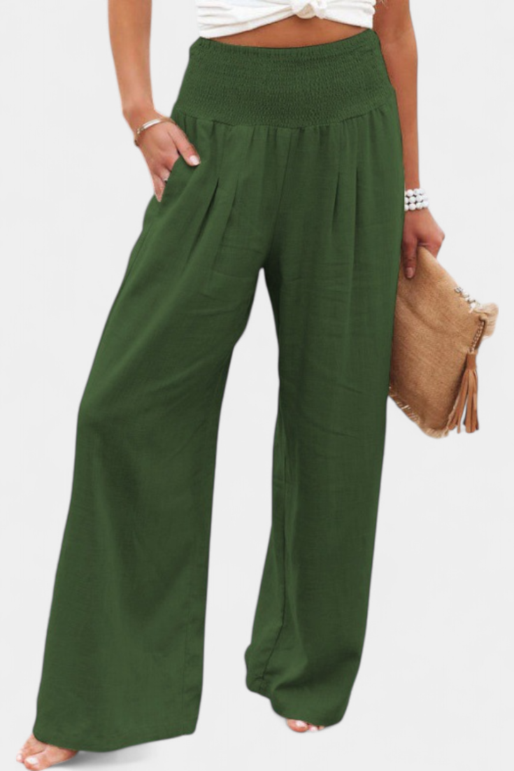 Alexia | Cotton and Linen Pants with Flowing Cut
