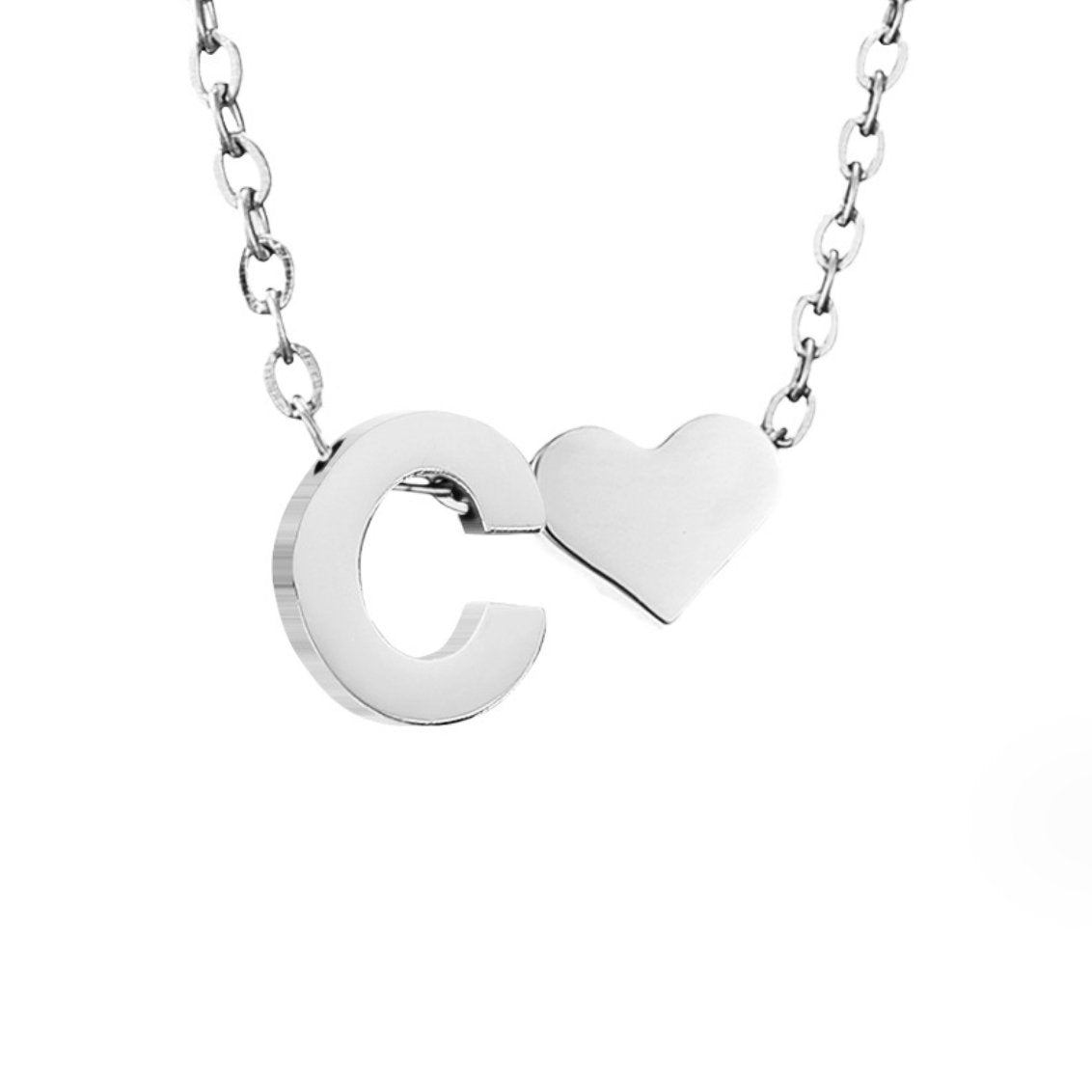 YAHNA | LETTER INITIAL SILVER NECKLACE