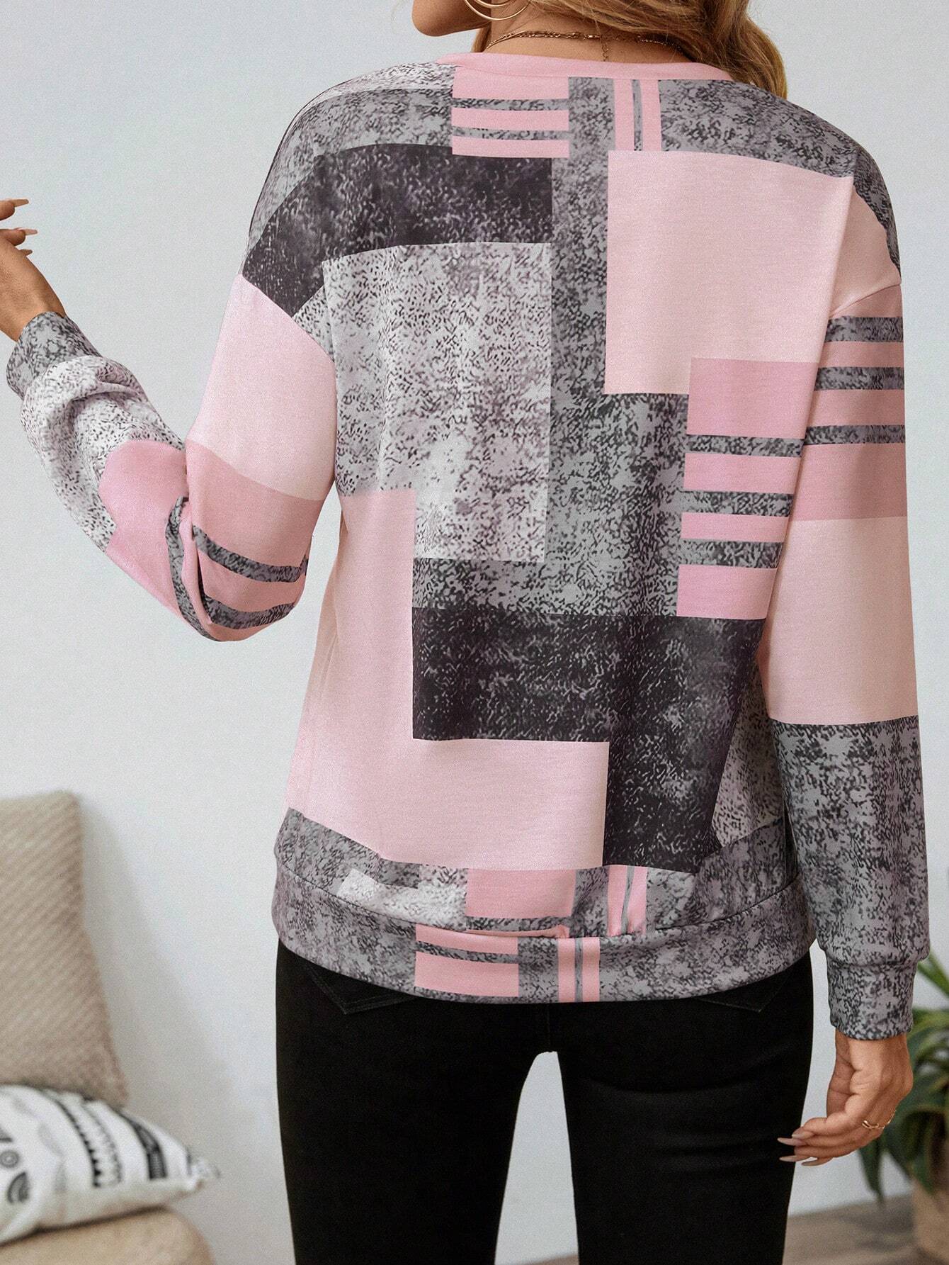 Mara – Sweater with graphic print and zipper closure