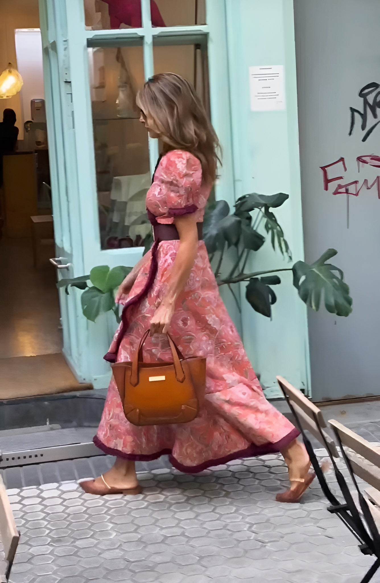 Grace | Elegant Pink Maxi Dress with Short Sleeves