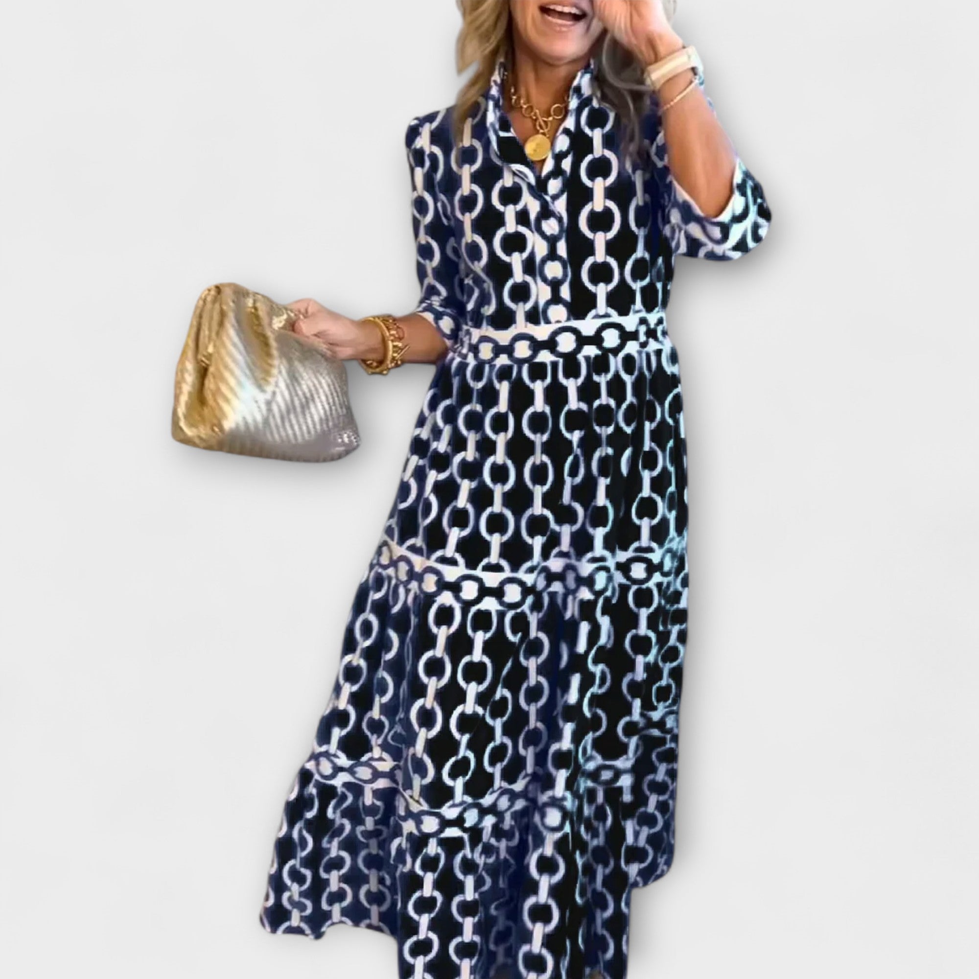 Donna | Midi Dress with Chain Pattern