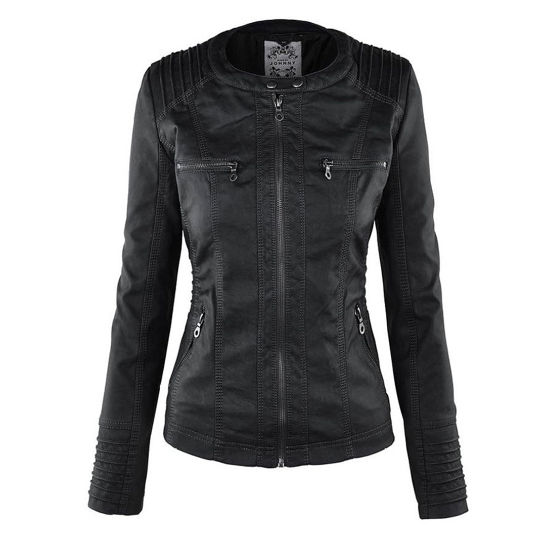 Olivia | Waterproof Women's Leather Jacket with Hood