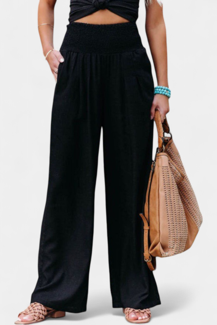Alexia | Cotton and Linen Pants with Flowing Cut