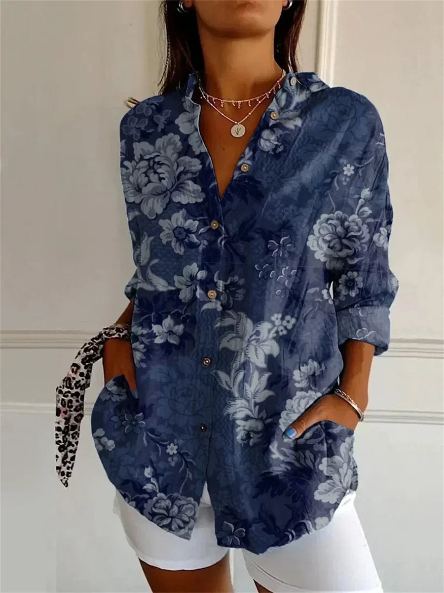 Gwen - Elegant Floral Print Blouse