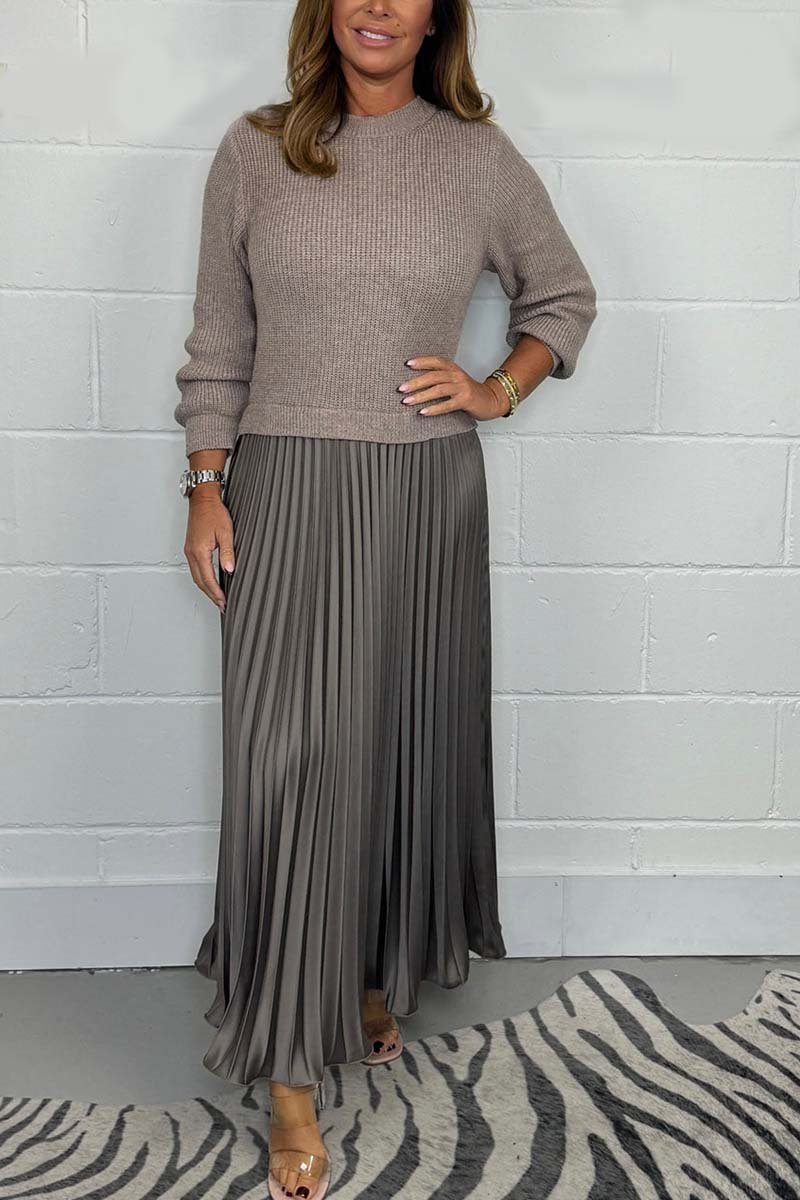 SOPHIA™ | Knit Jumper & Pleated Satin Skirt