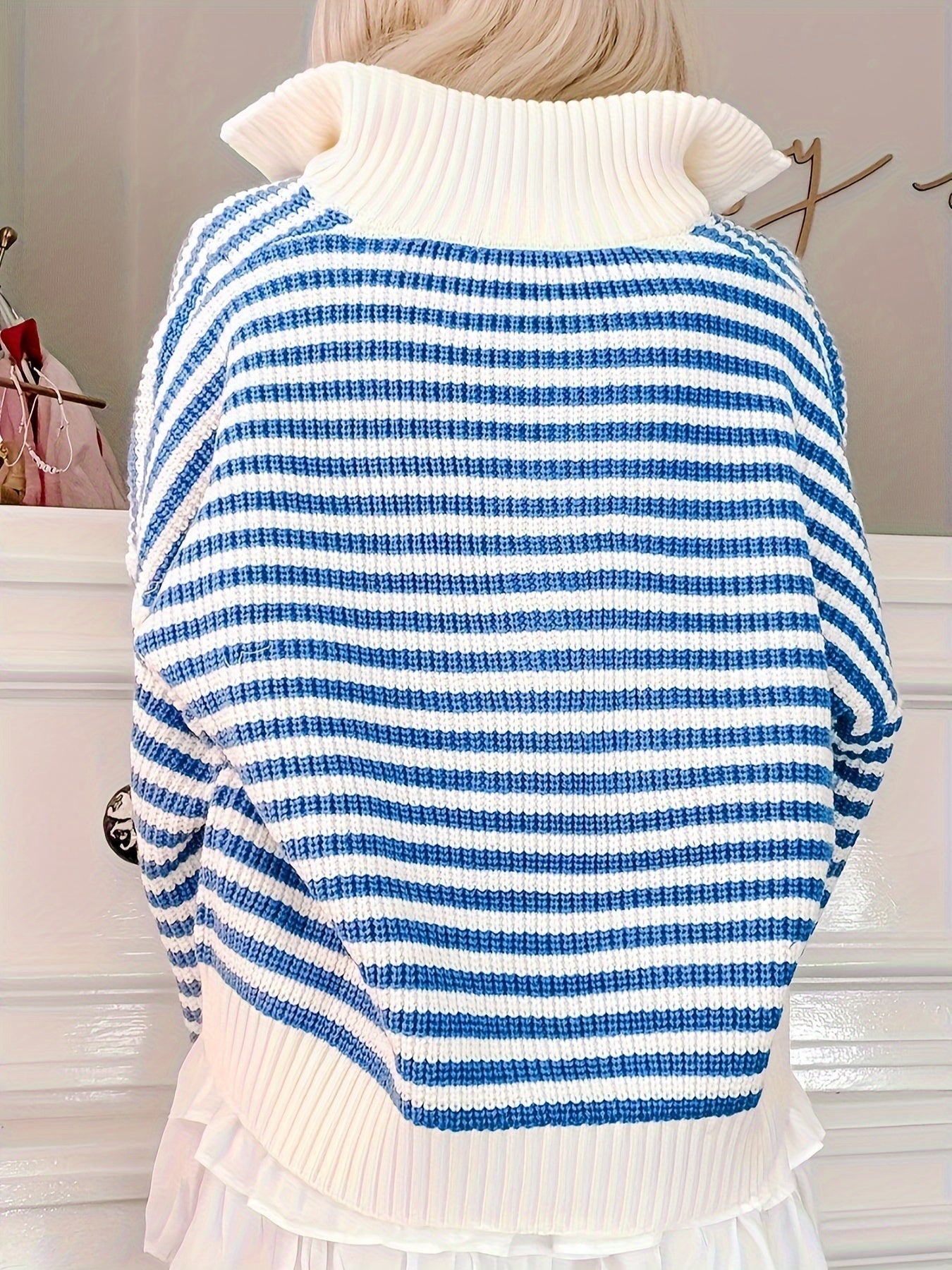 Celia | Striped Zipper Sweater