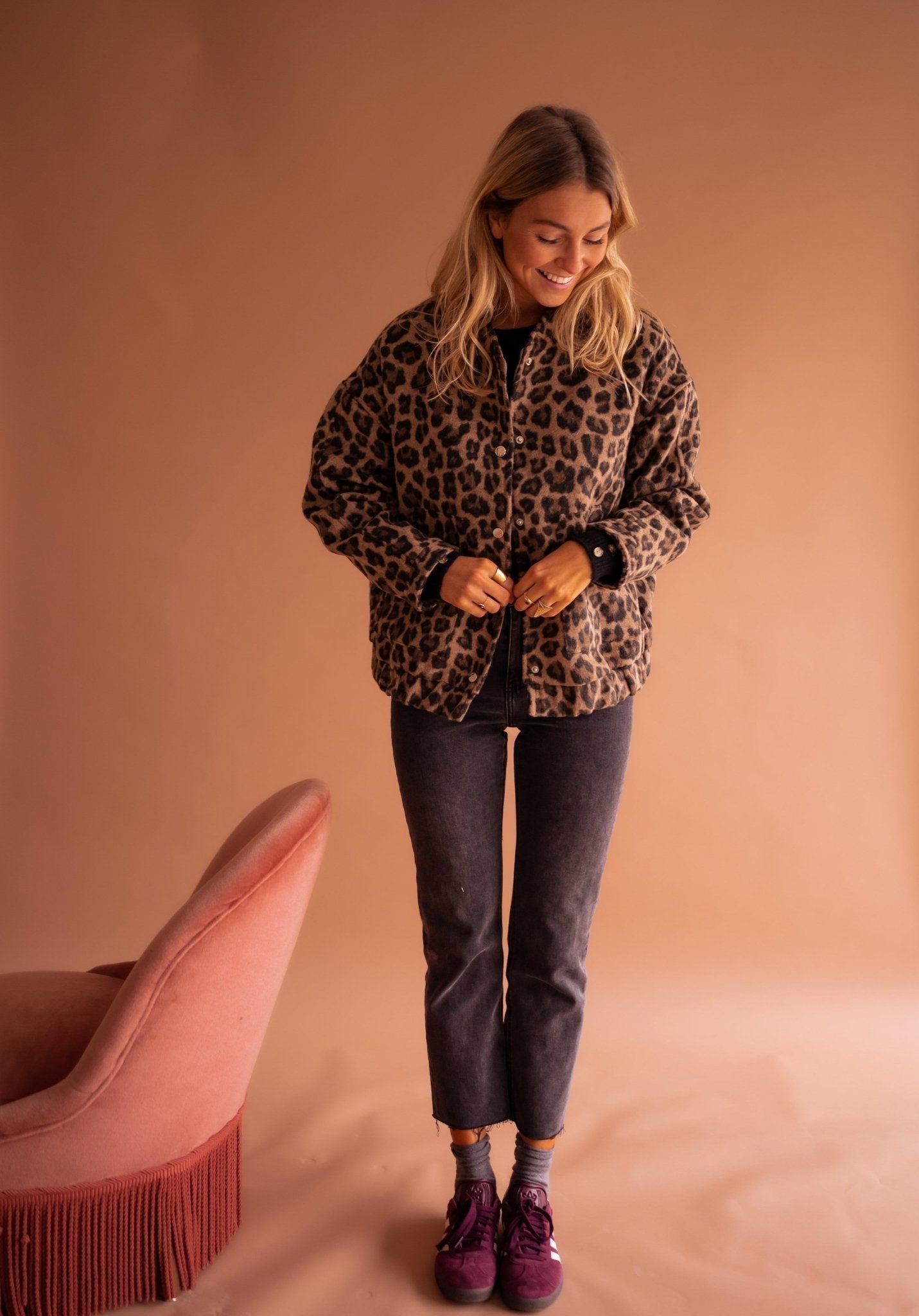 Luisa | Trendy Jacket with Leopard Print