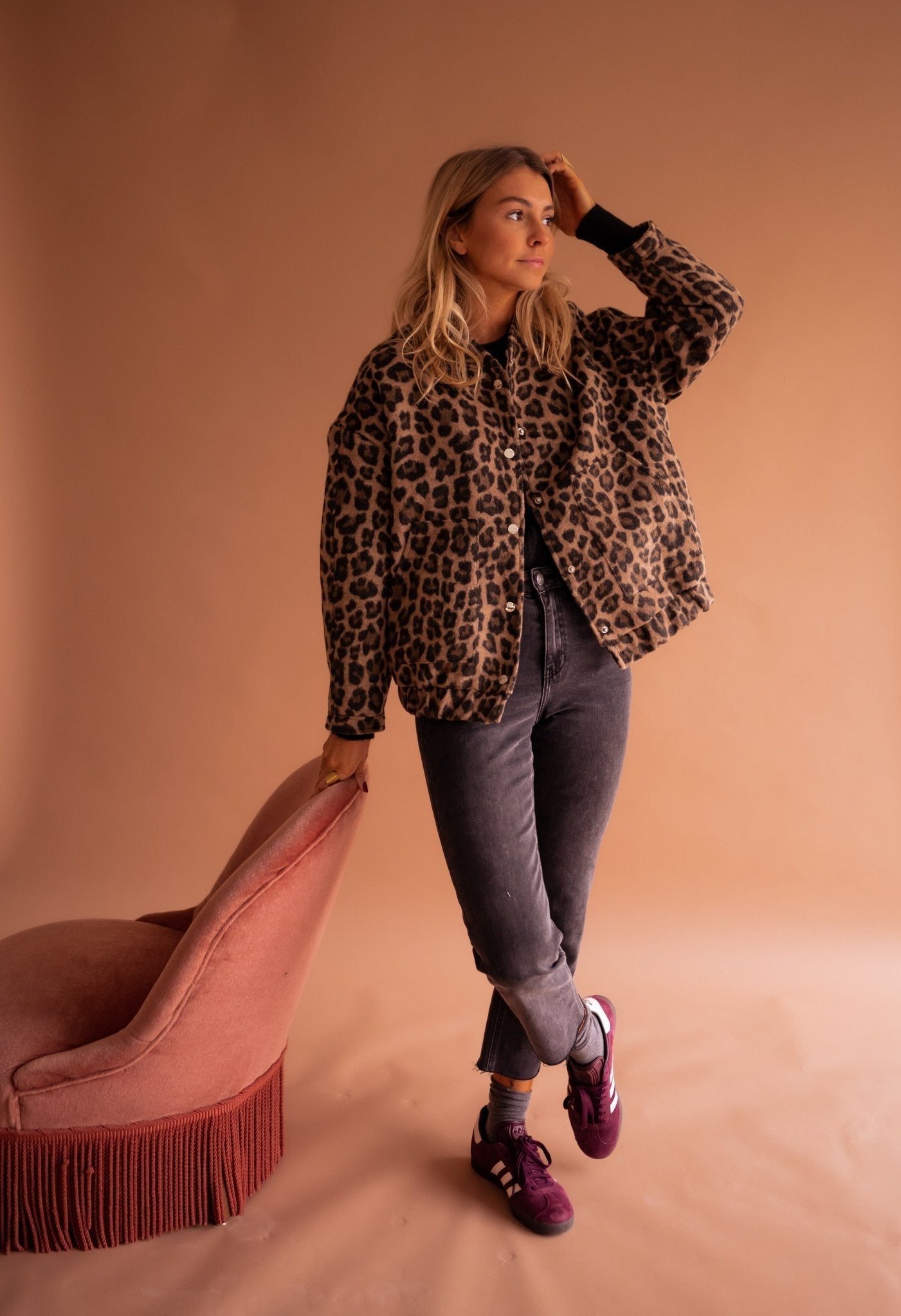 Luisa | Trendy Jacket with Leopard Print